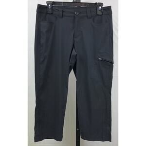 Eddie Bauer Cropped Pants Womens 6 Black Stretch Nylon Pockets Outdoor Hiking